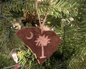 SC State Flag Christmas Tree Ornament - 3" x 3.75"