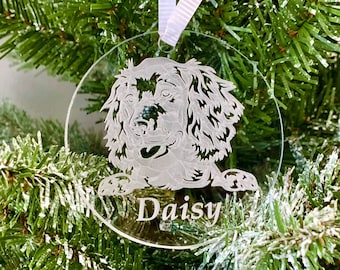 Boykin Spaniel Acrylic Christmas Tree Ornament - 3" x 3"