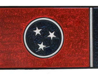 Decorazione da parete epossidica con bandiera del Tennessee - 12" x 18"