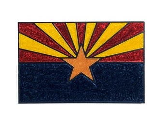 Decorazione da parete epossidica con bandiera dell'Arizona - 11" x 17"