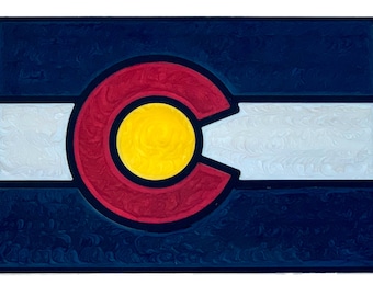 Decorazione da parete epossidica con bandiera del Colorado - 11" x 17"
