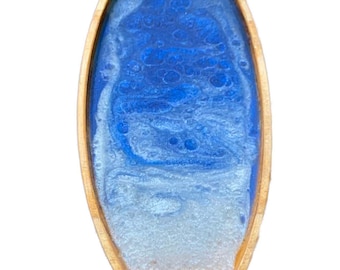 Surfboard Ocean Epoxy Desk Valet Ring Key Tray - 3" x 6.5"