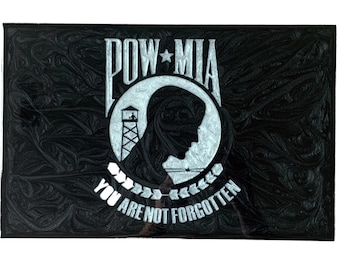 Bandiera POW-MIA, decorazione murale in resina epossidica - 11" x 17"