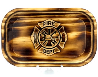 Fire Department Logo Engraved Desk Valet Tray - 6" x 9.5"