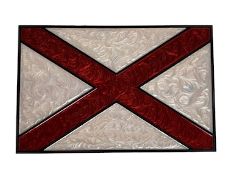 Decorazione da parete epossidica con bandiera dell'Alabama - 11" x 17"