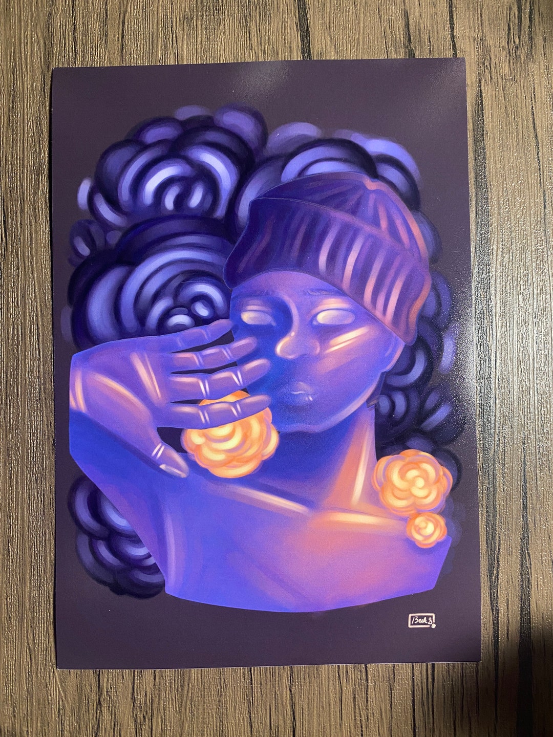 Rose Bust Art Print 6 X 8 Print Digital Illustration Wall Decor