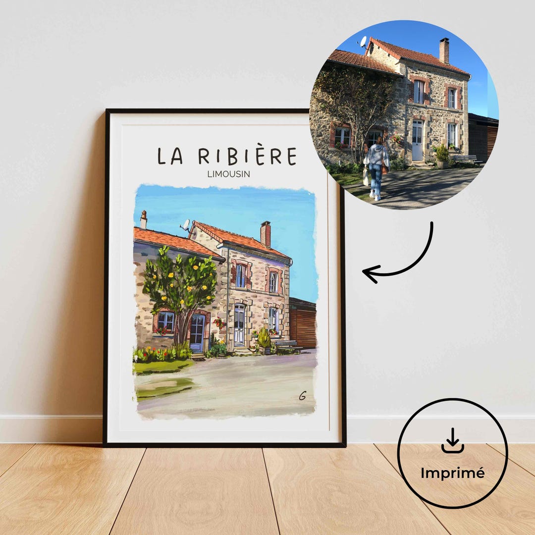 Portrait de maison personnalisé IMPRIMÉ, illustration sur mesure, idée cadeau pour une maison de famille, crémaillère - Etsy France