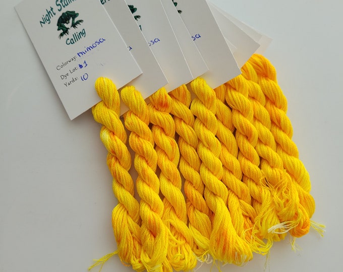 Mimosa 6 Strand DMC Floss, Hand Dyed Thread, Variegated, Overdyed
