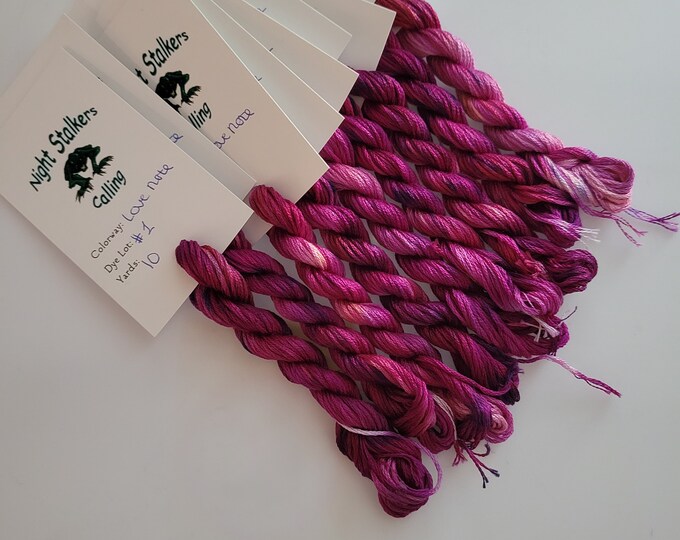 Love Note 6 Strand DMC, Hand Dyed Floss, Overdyed, Variegated, Ombre