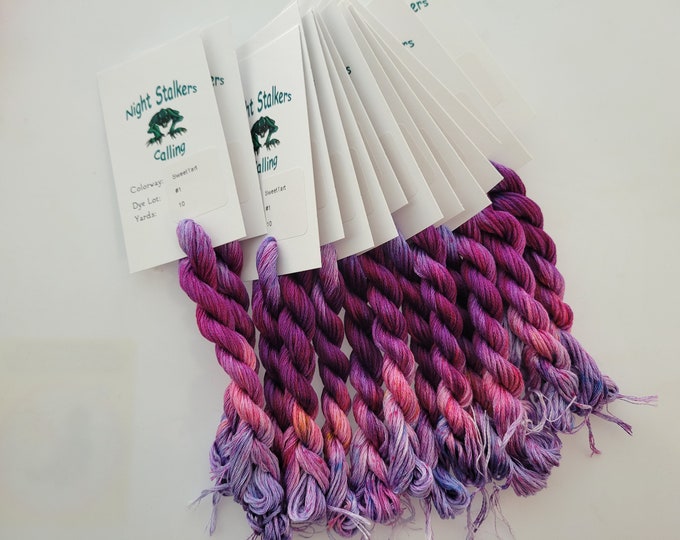 Sweet Tart 6 Strand DMC Floss, Hand Dyed Thread, Variegated, Overdyed