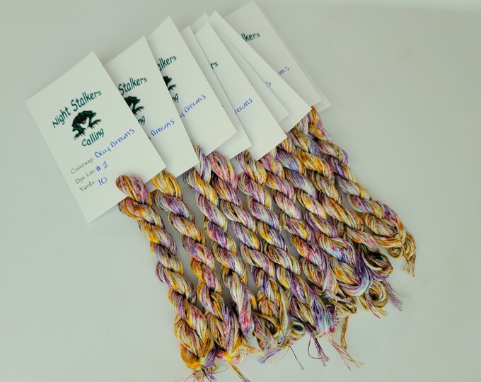 Day Dreams 6 Strand DMC Floss, Hand Dyed, Variegated, Overdyed Thread