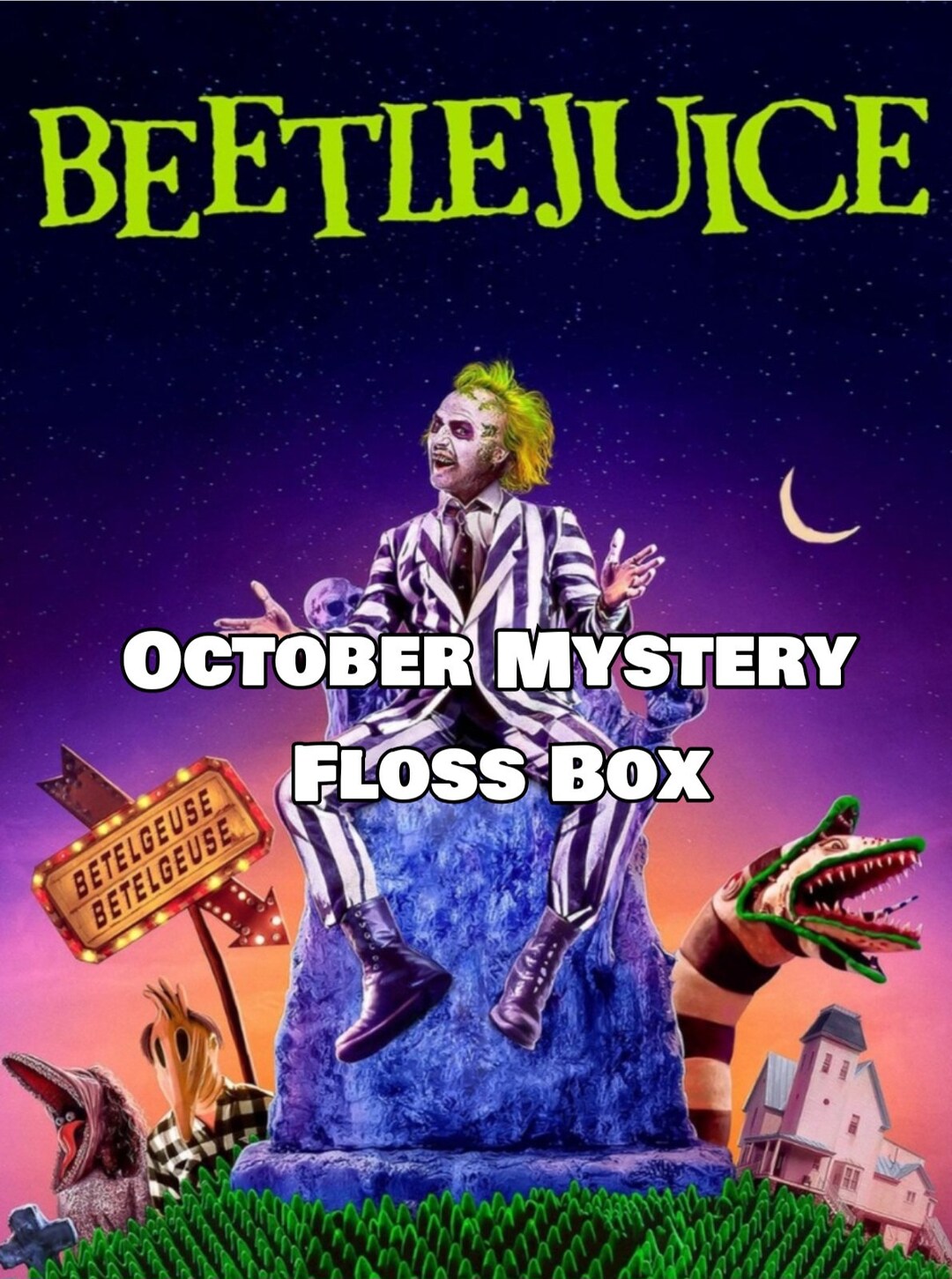 October Mystery Floss Box Beetlejuice Hand Dyed Floss Etsy