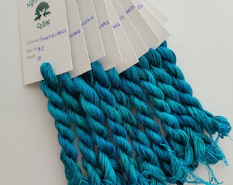 Greek Goddess- 6 Strand DMC Floss, Hand Dyed, Variegated, Overdyed Thread, Cross Stitch, Embroidery