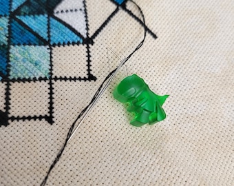 Dino Needle Threader: Cross Stitch Accessory, With/Without Magnet