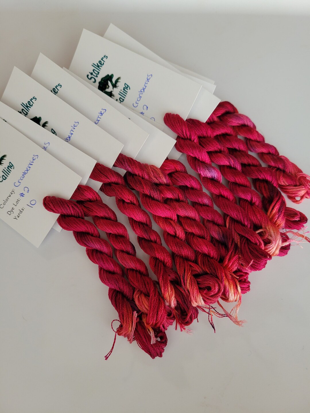Cranberries 6 Strand DMC Floss, Hand Dyed, Variegated, Overdyed Thread