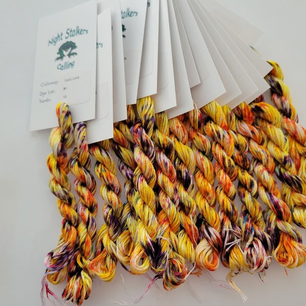 Toxic Love- 6 Strand DMC Floss, Hand Dyed Thread, Variegated, Overdyed, Cross Stitch, Embroidery