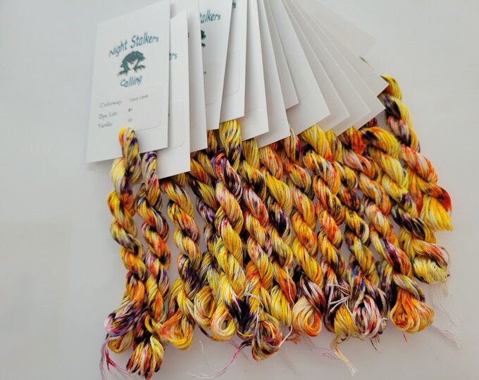 Toxic Love 6 Strand DMC Floss, Hand Dyed Thread, Variegated, Overdyed