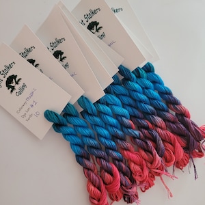 Mystic- 6 Strand DMC Floss, Hand Dyed Thread, Cotton Floss, Embroidery, Variegated, Over Dyed, Cross Stitch