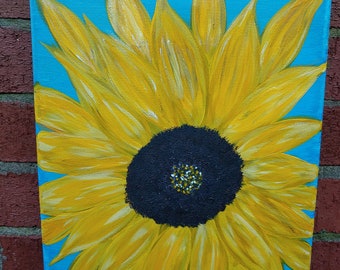 Hand painted acrylic sunflower painting