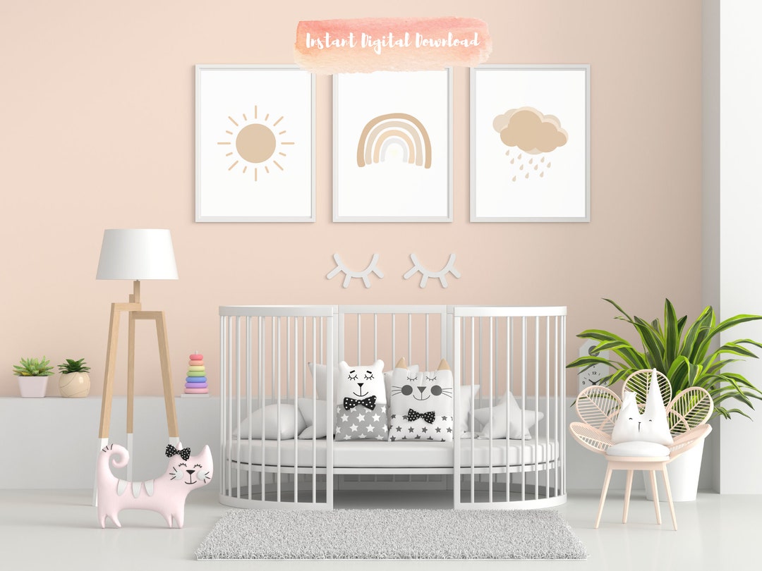 Nursery Sunshine Rainbow Cloud Wall Art, Russian Nursery Digital Print ...