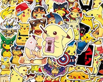 Pikachu Stickers - Etsy Pikachu Stickers - Etsy