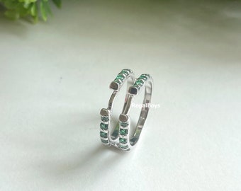 Green Emerald Enhancer Wrap Ring, Ring Guards & Spacers , 14K Gold Finish Enhancer Ring, White Emerald Enhancer Guard, Emerald Ring