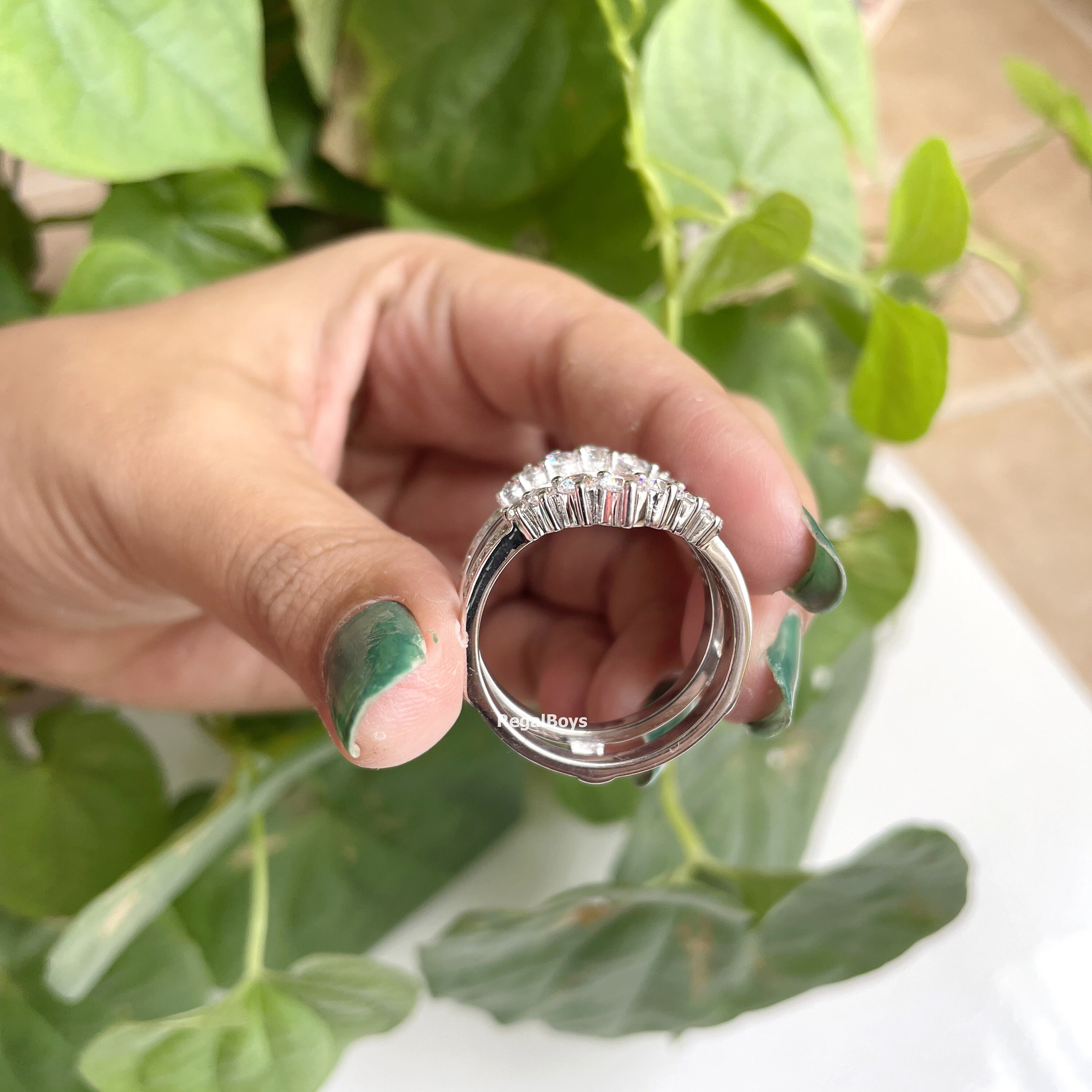 Diamond Enhancer Wrap Ring, Ring Guards & Spacers , 14K Gold Plated Silver Enhancer Ring, Crown