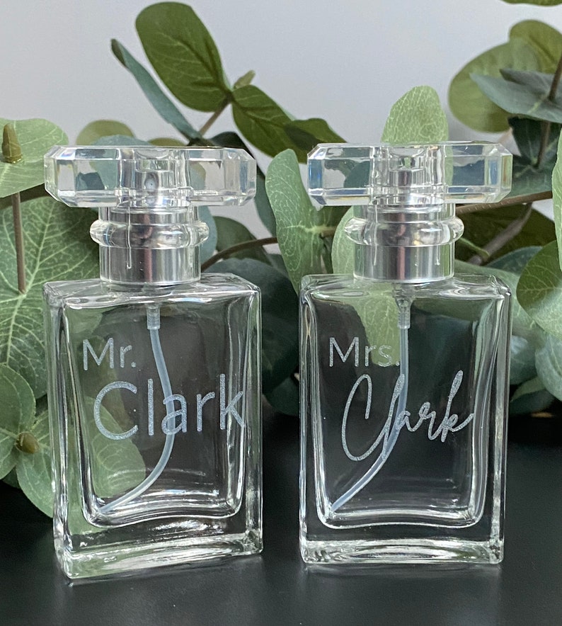 Personalized Engraved Perfume Bottles Glass Wedding Day Etsy