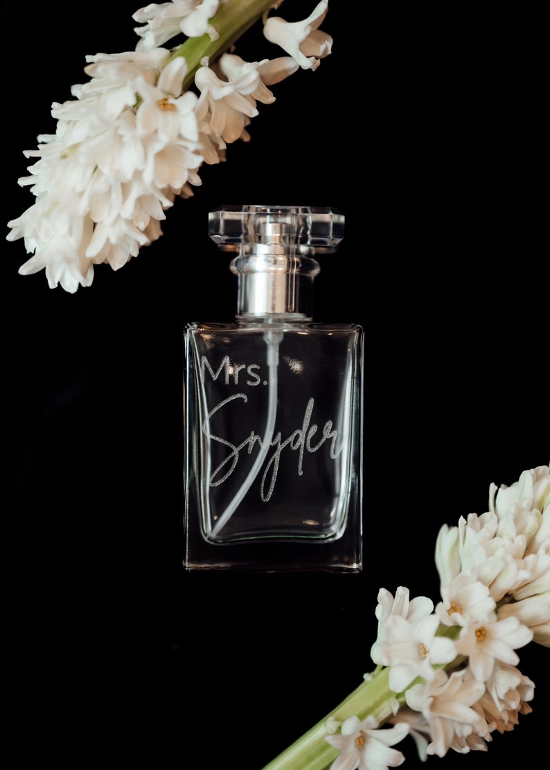 Personalized Engraved Perfume Bottles Glass Wedding Day Etsy