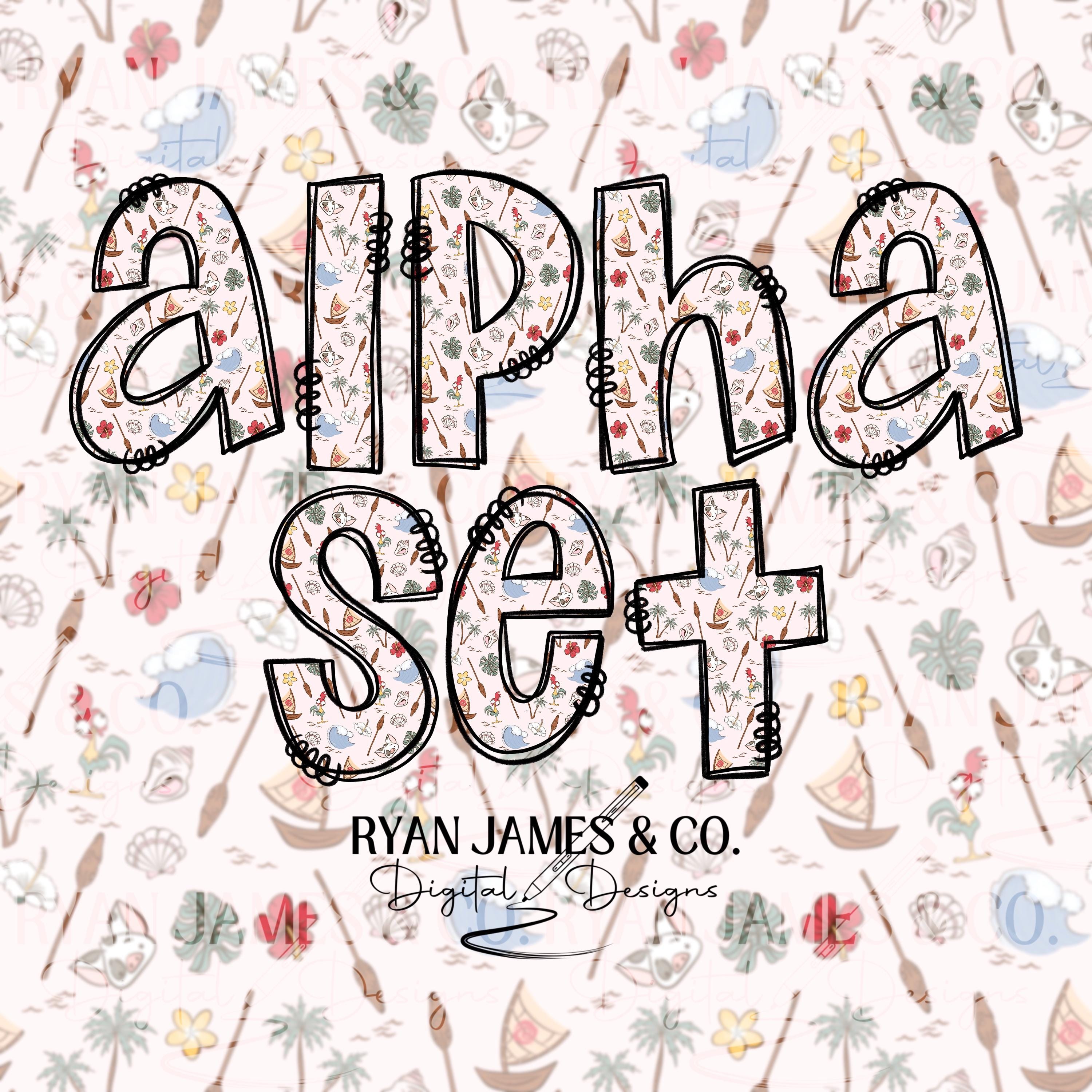Aloha Alphabet Set || Alpha PNG || Magical || Digital Download || DIY ...