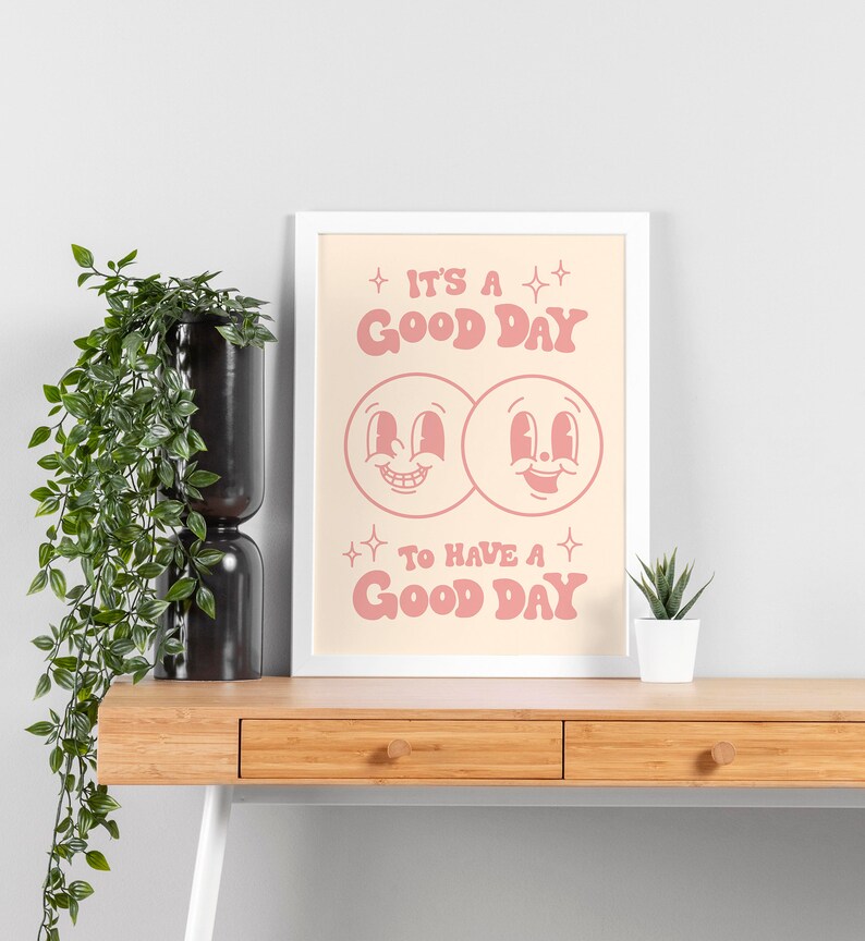 It's a Good Day Wall Decor Art Print Retro Happy Face Etsy