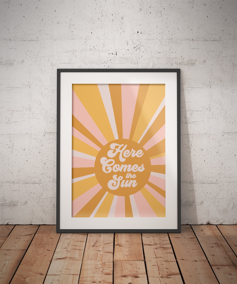 Society6 ケース SUNRISE TONES by Catspaws Here Comes the Sun Wall Decor Art Print, Retro Aesthetic