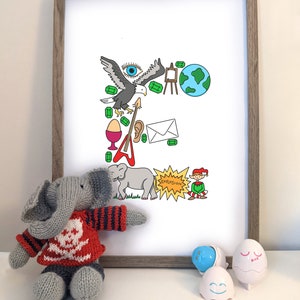 Illustrated Alphabet Letter Print