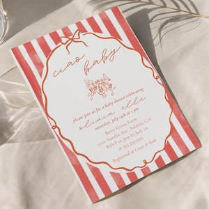 Ciao Bambino Baby Shower Invite - Capri Italy Baby Shower - Ciao Baby Invitation -  Italy Themed Baby Shower - Ciao Baby Italian Baby Shower