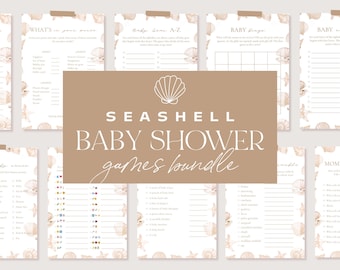 Sea You Soon Baby Shower Games Bundle - PRINTABLE Ocean Baby Shower Bundle for a Coastal Theme Baby Shower - Coastal Baby Shower