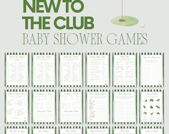 Nuevo en el club Juegos para baby shower Golf Juegos para baby shower Golf mixto Tema de baby shower Fiesta de golf para baby shower Paquete de golf para baby shower