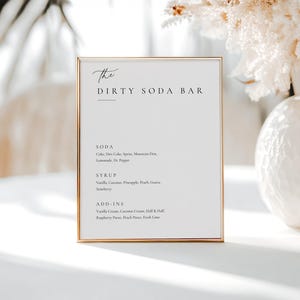 Dirty Soda Menu Template Baby Shower - EDITABLE Baby Shower Sign - Non-Alcoholic Soda Bar Decor - Soda Bar Drink Menu Baby Shower Sign