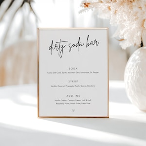 Dirty Soda Menu Template Baby Shower - Non-Alcoholic Soda Bar Decor - Soda Bar Drink Menu Baby Shower Sign - EDITABLE Baby Shower Sign