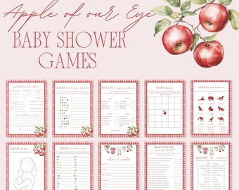 Apple Of Our Eye Baby Shower Games - Apple Of My Eye Fall Baby Shower - Autumn Baby Shower Baby Shower Bundle Editable Template