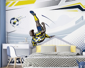 Muralo Papel Pintado Fotográfico Fieltro 360x240 Cm - Motivo Fútbol Deportivo, Juvenil, Fácil Montaje, Cola Incluida