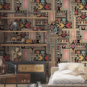 African Traditional Motifs  Wallpaper - Ethnic Patterns African Wall Mural - Antique Motifs Wallpaper - Custom Size Wallpaper