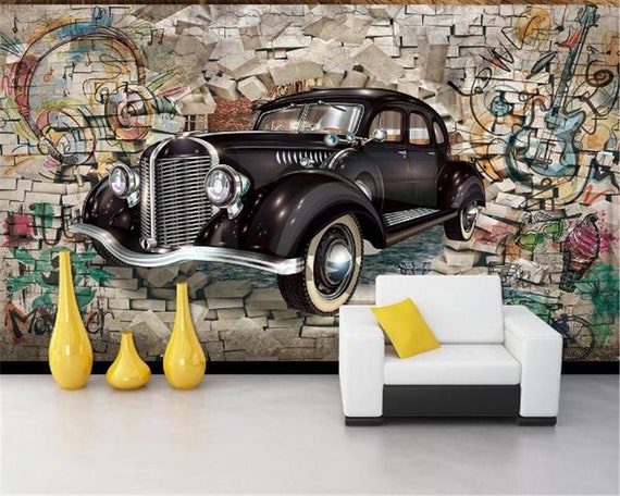 , Car Peel Vintage Antique - Finland Poster Stick Etsy and Car Wall Classic Wallpaper Wallpaper Decor Look ,