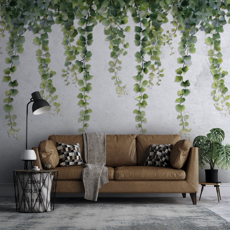 Vines Hanging From Wall Wallpaper - Green Realistic Vines Wallpaper ...