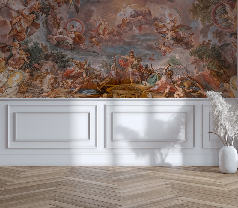 Custom Renaissance Ceiling Fresco Wallpaper Mural | Grand Baroque Art ...