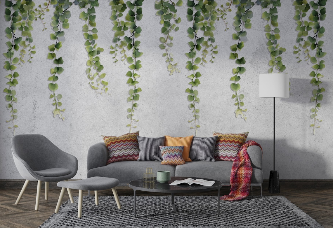 Vines Hanging From Wall Wallpaper - Green Realistic Vines Wallpaper ...