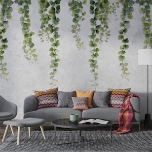 Vines Hanging From Wall Wallpaper - Green Realistic Vines Wallpaper ...