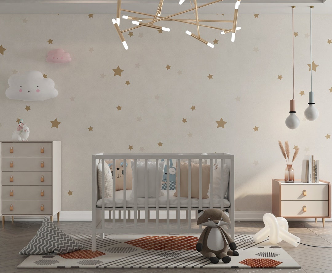 Starry Wallposter- Star Themed Nursery Room Decor- Peel and Stick ...