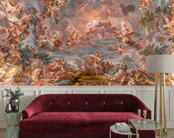 Greek Mythology Self-Adhesive Wallpaper: Renaissance Basilica Mural