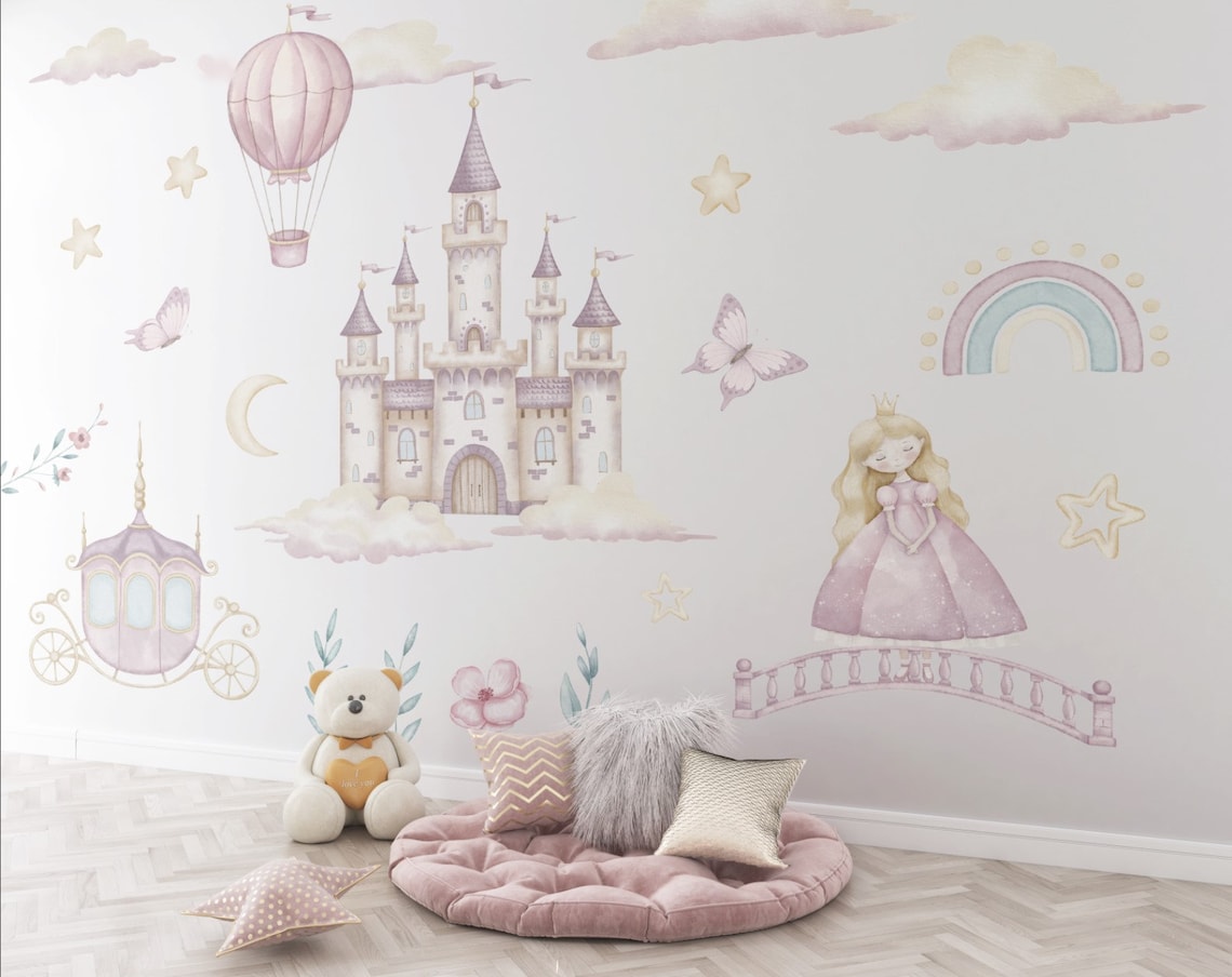 Custom Magical Princess Castle Wall Decal | Fairytale Nursery Decor ...