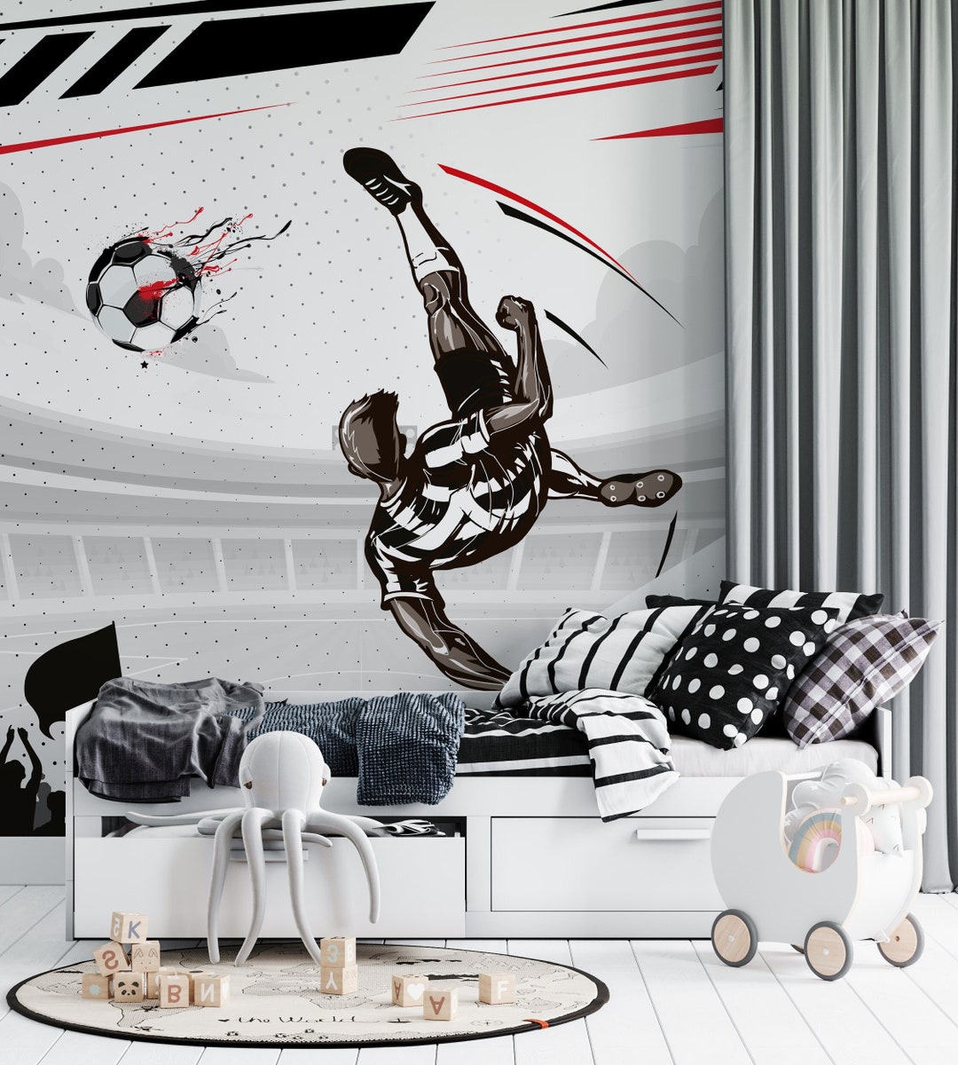 Football Themed Kids Room Wallpaper Soccer Wallpaper for Childrens Room